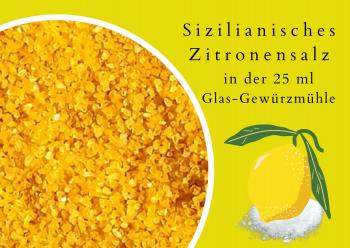 Sizilianisches  Zitronensalz-Werbegeschenke in der Gewürzmühle